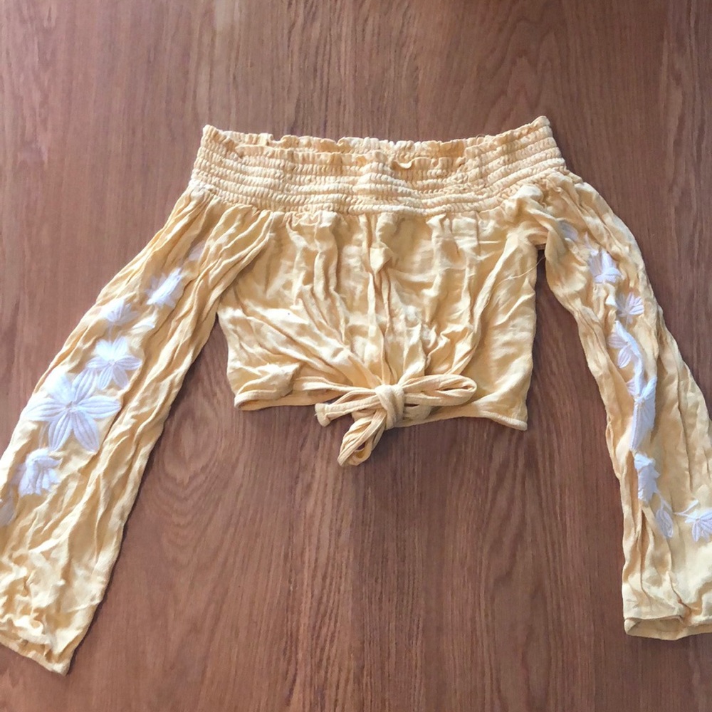 Yellow off the shoulder top